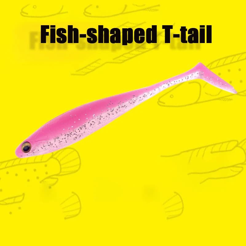T-tail soft bait type fish bait for fishing in the sea, bottom bottom non-appeso of fresh water, artificial bait inverted mouth, bait