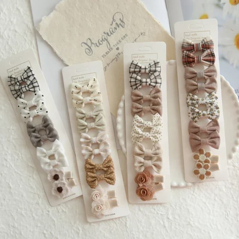 Fermagli per capelli per bambini in set da 10 pezzi, graziosi accessori per capelli, fiocchi per neonati, elastici per capelli, fermagli per capelli, accessori per capelli per bambini
