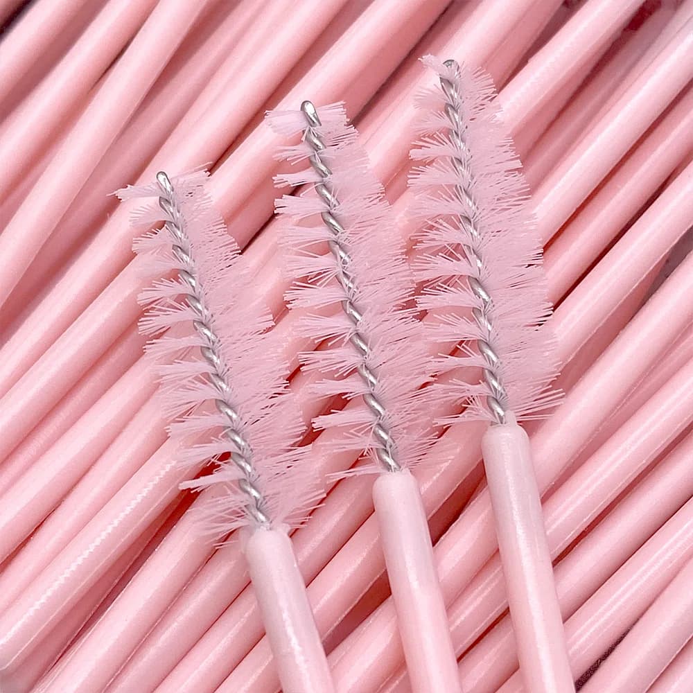 Zanse 50/500pcs Eyebrow Eyelash Brushes Eyelash Spoolies Mascara Wands Applicator for Eyelash Extension Makeup Tool