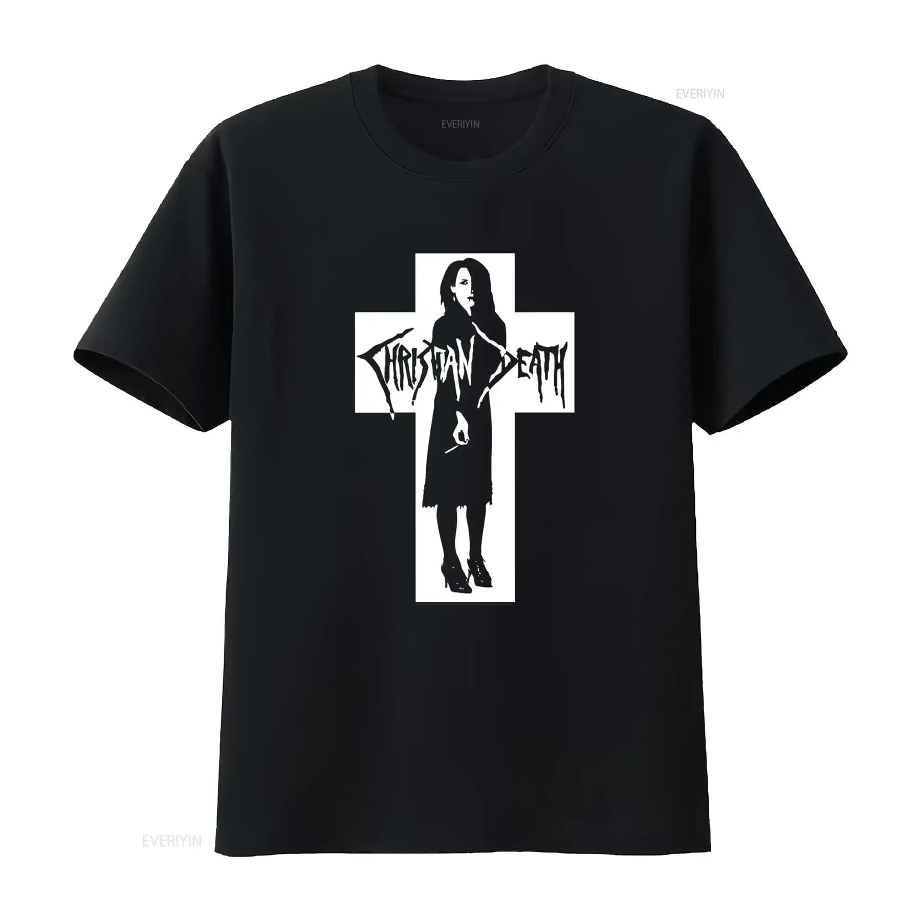 T-shirt Rozz Williams Christian Death Cross Gothic Punk Postrock Indie con stampa band unica per i fan del rock, effetto vintage lavato