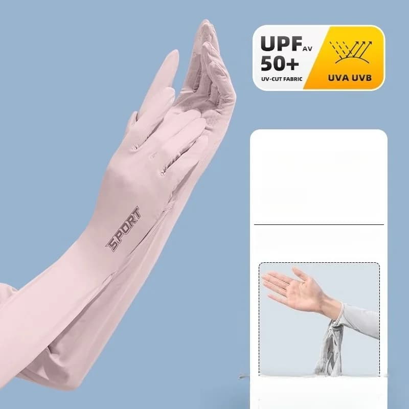 Manicotti Unisex in Seta Ghiacciata UPF50+ Protezione UV per Ciclismo Estivo e Guida, Taglia Unica