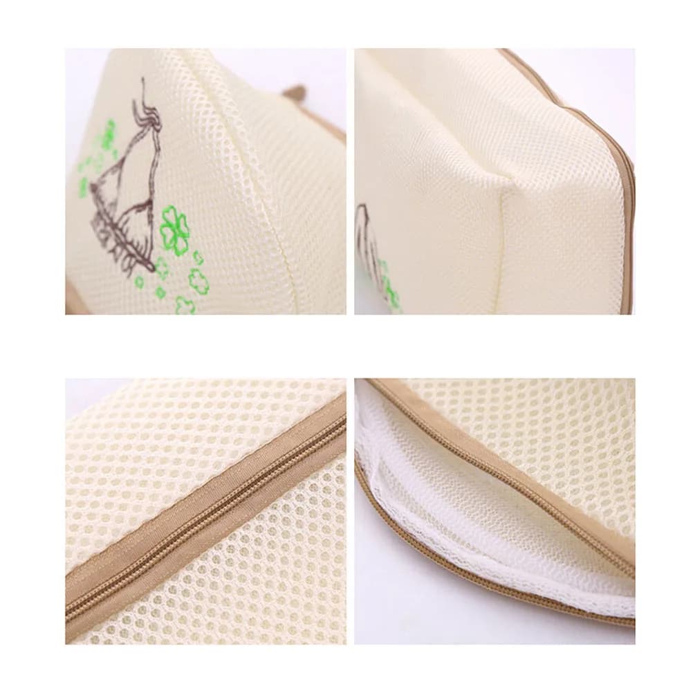 Premium Nylon Double Layer Mesh Laundry Bag Thickened Zippered for Clothes Protection Against Tangling Snagging Pulling in