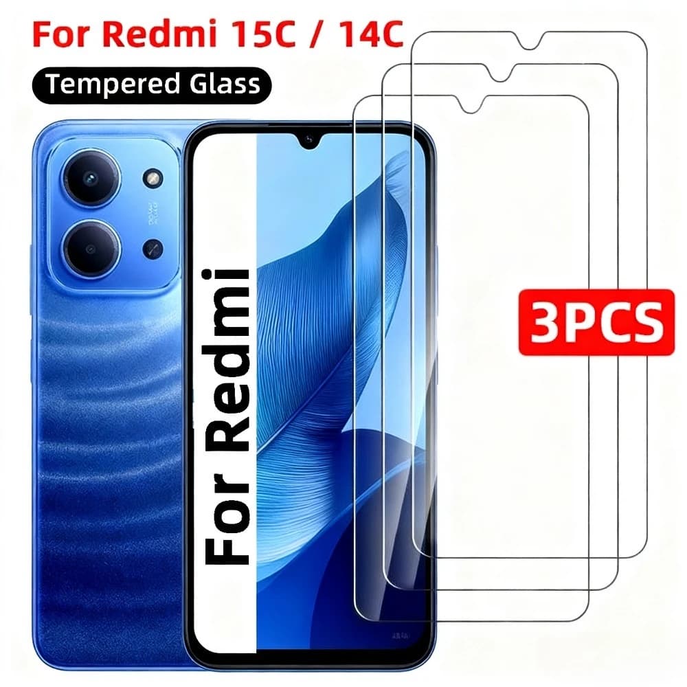 3 pezzi di vetro temperato ultra trasparente per Redmi 15C 15 14C 13C 12C 10A protezione dello schermo per Redmi Note 14 5G 13 12 11 Pro 14S 12S 11S