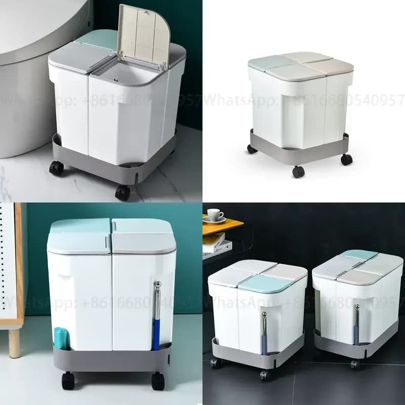 Recycling Garbage Bin Kitchen Storage Box Trash Can Garbage Sorting Bin With 4 Compartments