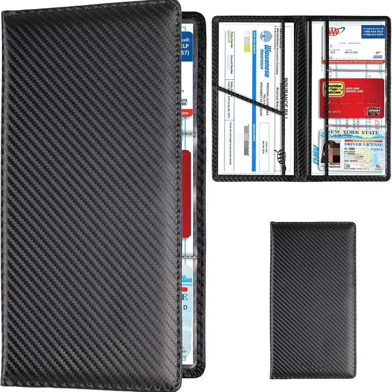 Porta carte di registrazione e assicurazione per auto, organizer per vano scatola documenti per patente di veicolo, accessori interni per auto