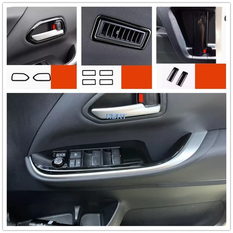 Car Styling cambio posteriore presa d'aria uscita finestra pannello di controllo tazza d'acqua Trim interni neri per Toyota Voxy 90 Series 2022 +