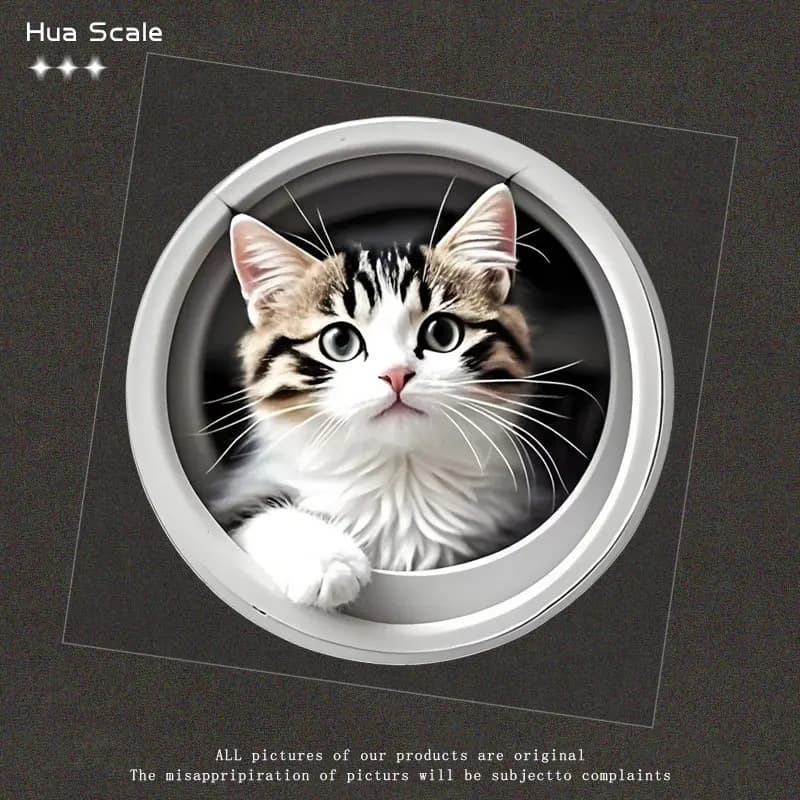 3D simpatico cartone animato gatto adesivo per auto tappo carburante creativo gattino adesivo scatola bagagli moto accessorio decalcomania decorativa