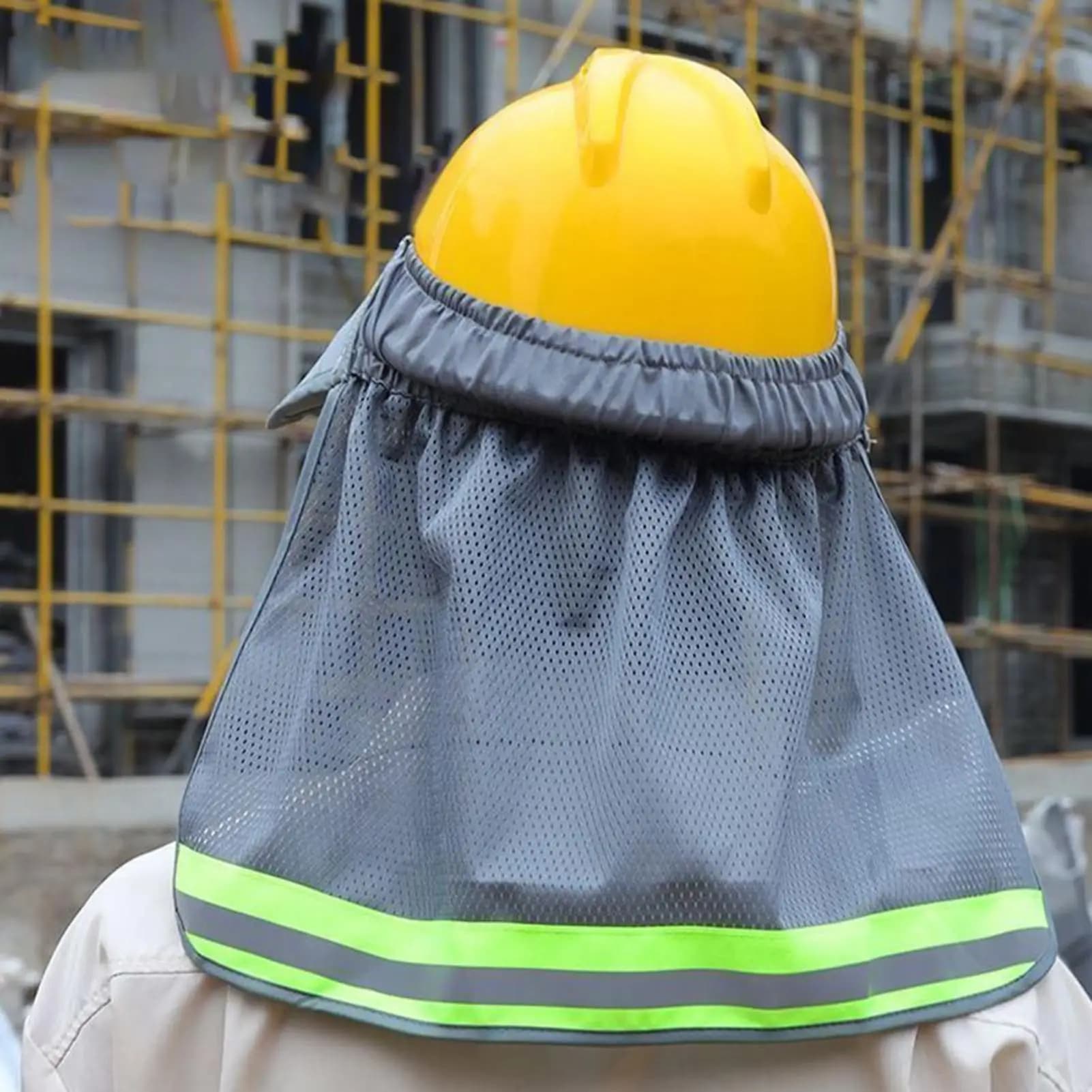 hard Hat Shade Sun Visor Neck Shade Reflective Strip Protective Helmet Attachment For outdoor Working Construction Sites Men