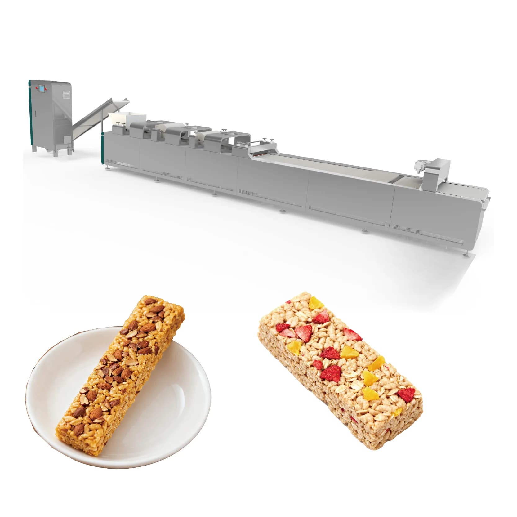 Macchina Industriale per Taglio Cereali Vegani / Taglierina per Barrette Energetiche / Linea di Confezionamento Barrette Proteiche Energetiche