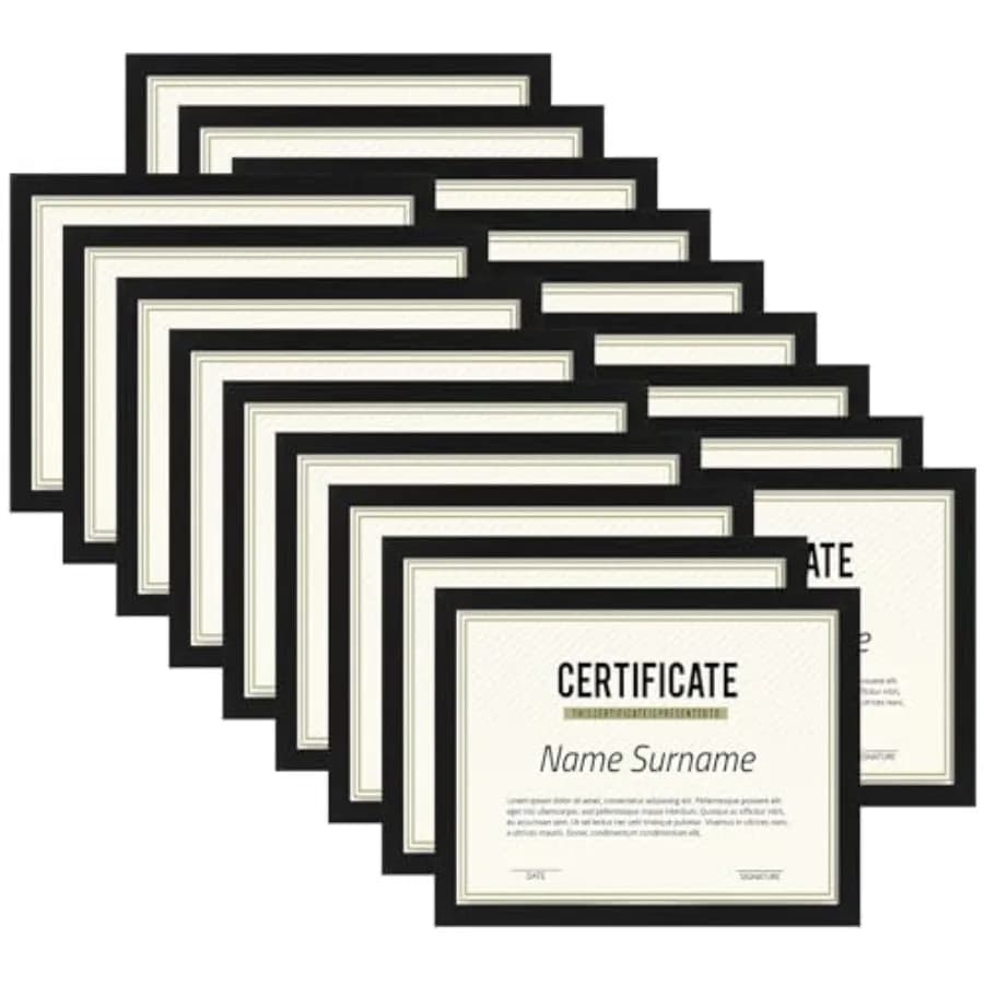 Cornici per certificati 8,5 x 11 pollici, set da 18 cornici per foto, per diplomi, documenti, premi e opere d'arte, da appendere a parete o da posizionare su tavolo