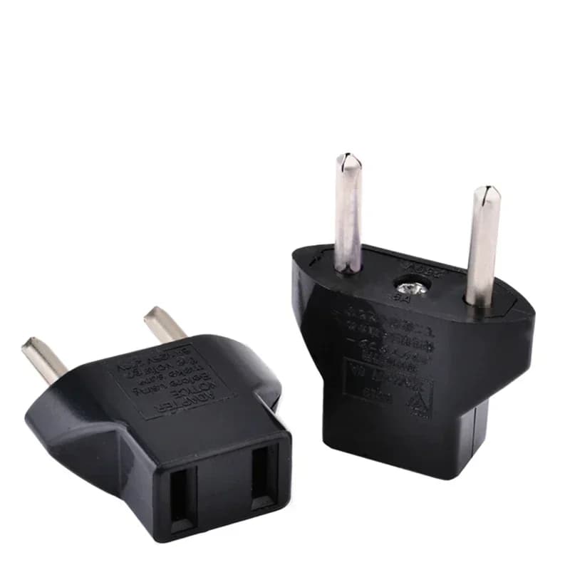 Universal US To EU Plug USA To Euro Europe Travel Wall AC Power Charger Outlet Adapter Converter 2 Round Socket Input Pin