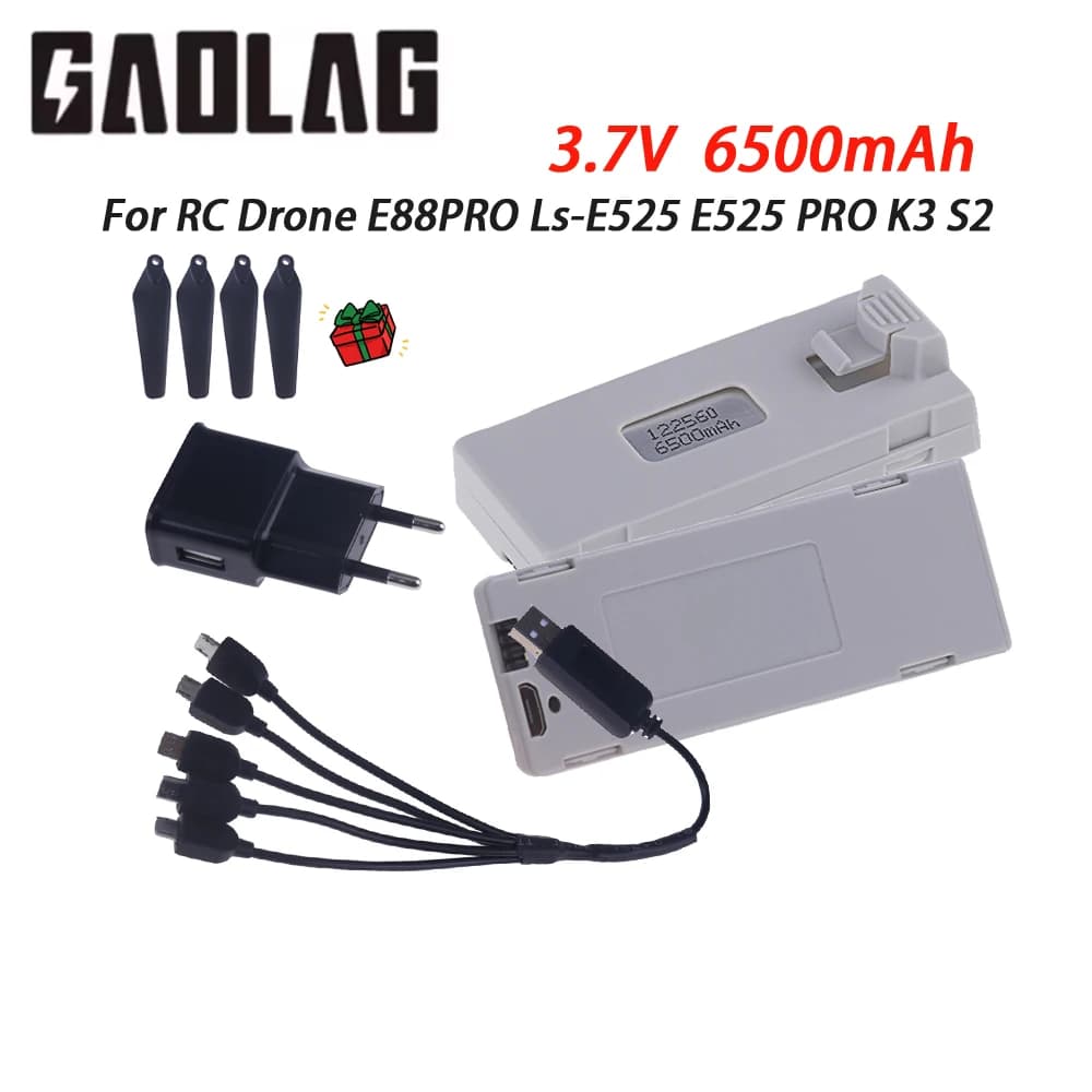 3.7V 6500mAh Li-ion Battery For E88PRO Ls-E525 E525 PRO RC Drone