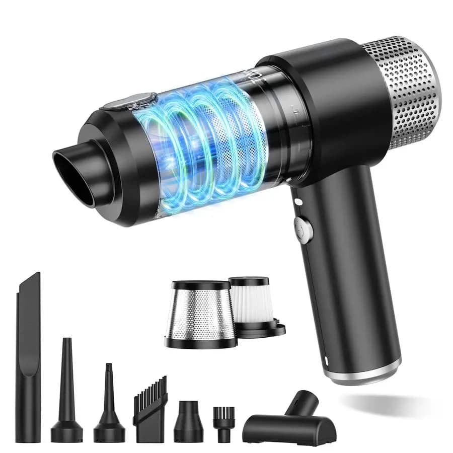 Aspirapolvere portatile per auto, aspirapolvere portatile senza fili 16000PA, spolverino e aspirapolvere 2 in 1 con luce LED, Mu