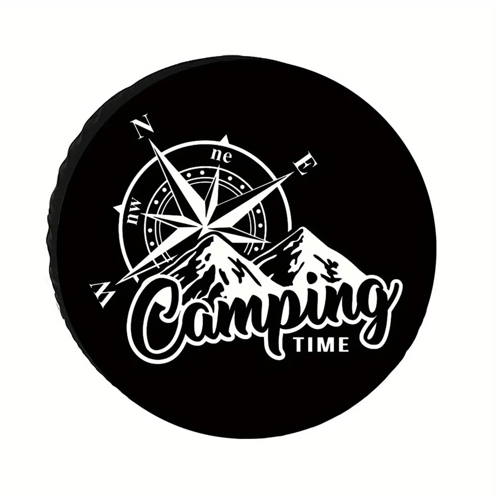 Copriruota di scorta in fibra di poliestere con design a bussola da campeggio, antivento e resistente, per Jeep, rimorchi, camper, SUV e camion