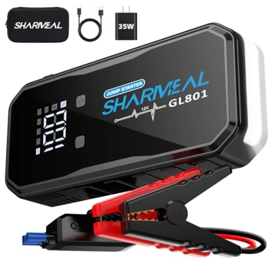 Avviatore di Emergenza 21-in-1 8000A 20000mAh con Ricarica Super Veloce PD 35W, Batteria di Avviamento 12V per Tutti i Veicoli a Benzina