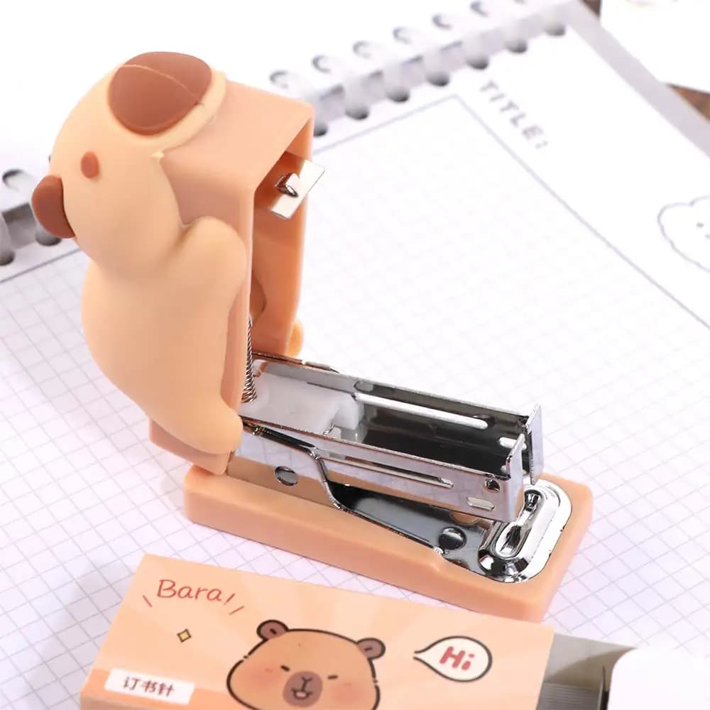 Set di Graffette Capybara per Rilegatura Carta, Set di Graffette Salva-Lavoro per Scuola e Ufficio, Macchina per Rilegatura Libri dall'Aspetto Accattivante per Studenti