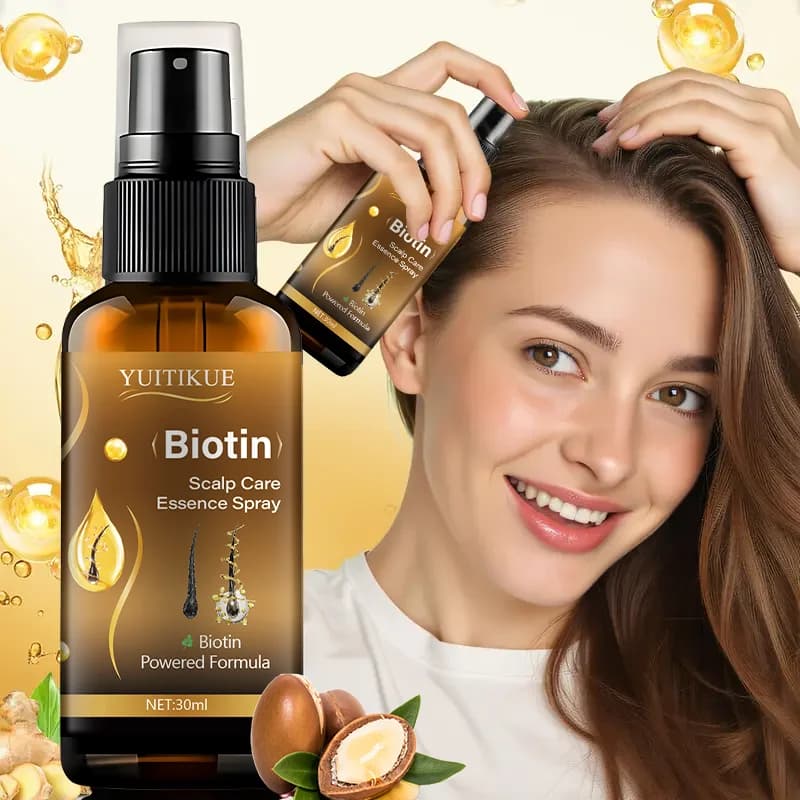 Spray essence for the care of the scalp, biotin-operated formula, nourishes the scalp, moisturizes and soothes the scalp.