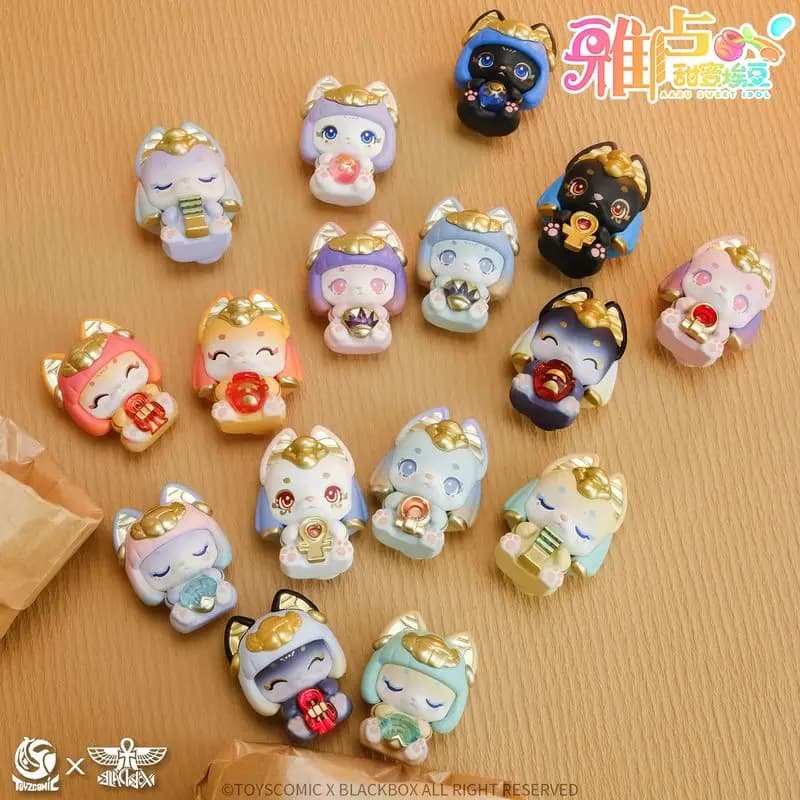 Hot In-Stock Kawaii Blind Box Aaru Sweet Idol Series Blind Bag Blind Box Egypt Anubis Trendy Toy Cute Doll Mini Pop Bean Gift
