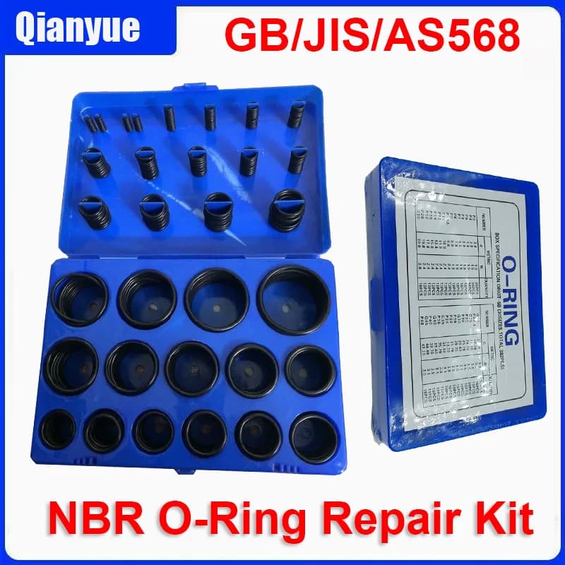 O-ring NBR repair kit - Oil/water resistant gaskets for car taps/plants/parts, assorted dimensions of 380 pieces
