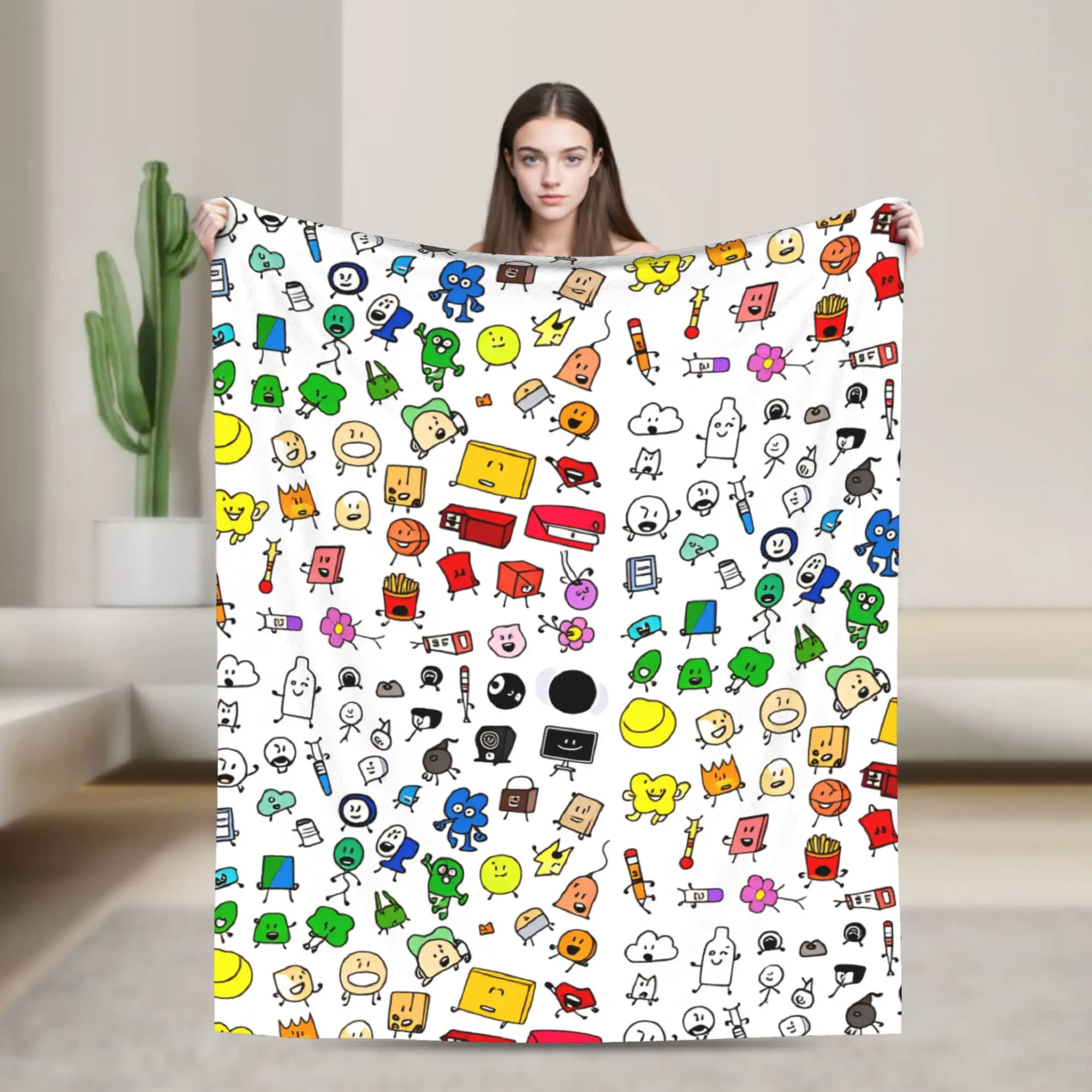 Super Soft Blanket Camping BFDI All Characters Throw Blanket BFDI Flannel Bedspread For Bedroom Pattern Sofa Bed Cover