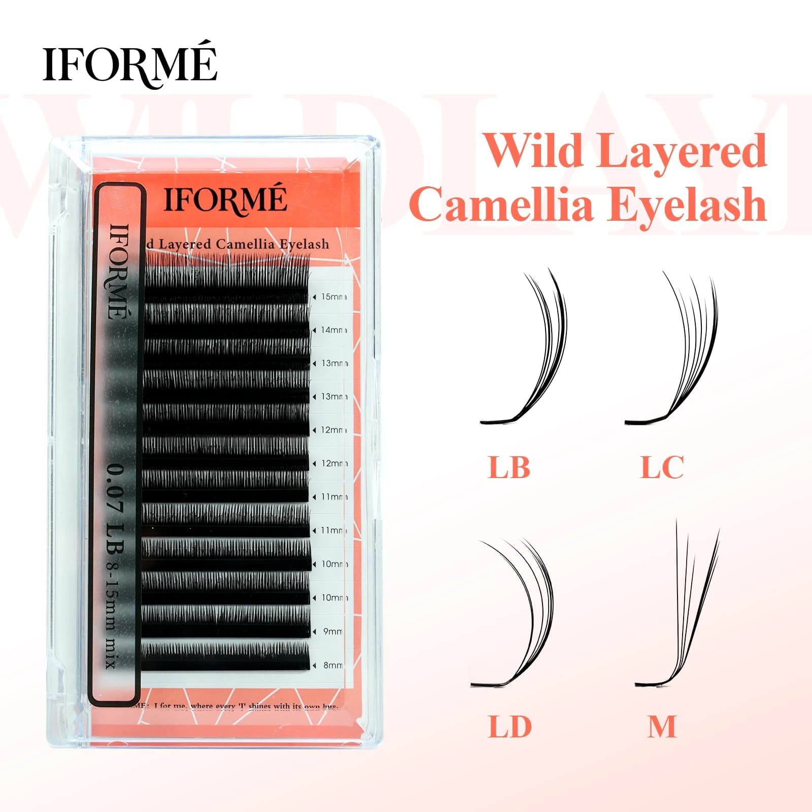 IFORME Wild Multiple Layered Camellia Eyelash Pre-glued Base Easy Fan Wispy Fluffy Eyelash Extension LB LC LD M LU