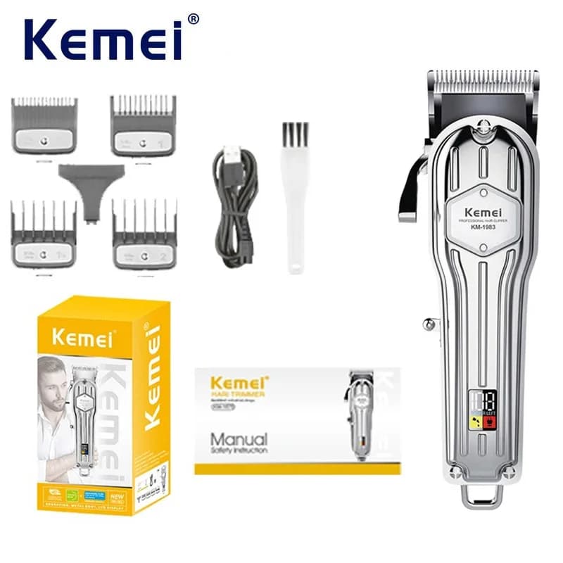 Kemei Wireless Electric Haircut, Trimmer Rechargeable with LED Display, Professional Tosatrice for Barbieri and Men