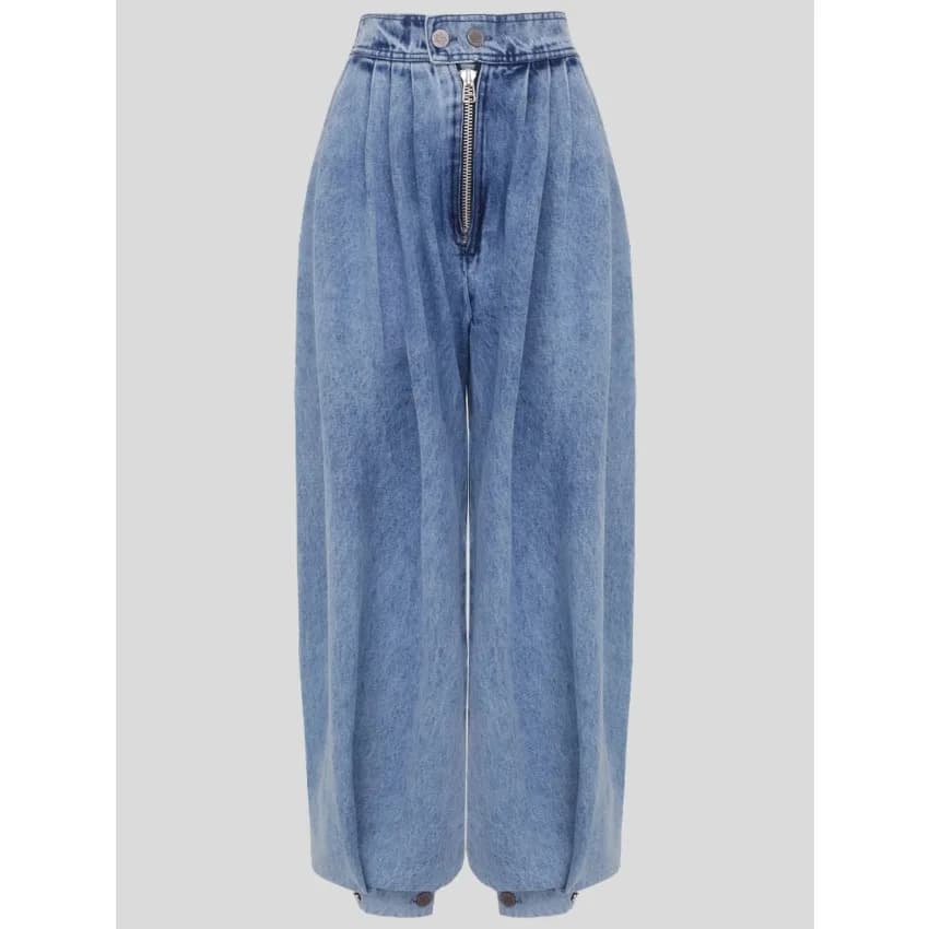 Jeans Harem Pantaloni larghi in denim con cerniera a vita alta da donna Pantaloni a palloncino vintage femminili Pantaloni casual in denim da donna