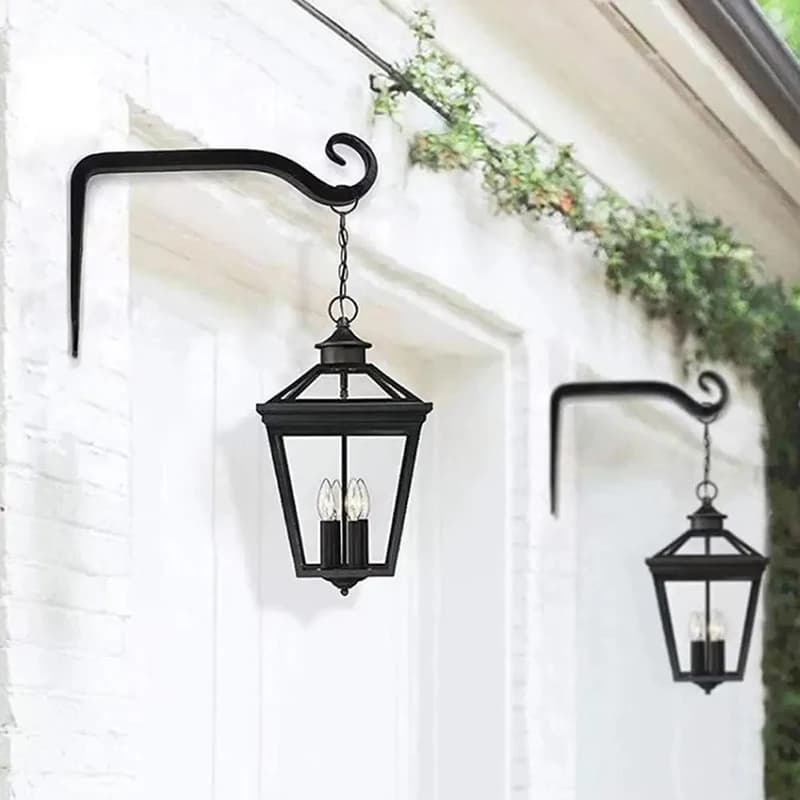 Wall Hanging Basket Iron Flower Jar Plant Holder Hook Hook for Indoor and Outdoor Light Decoration for Home Garden Hanging Lantern