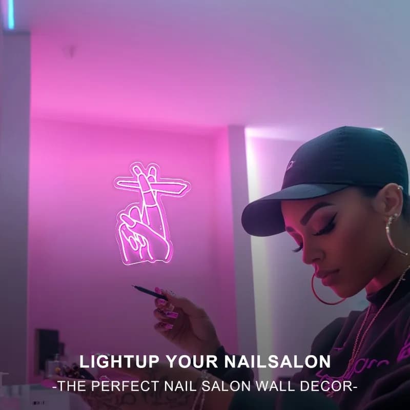 Insegna Luminosa LED per Nail Salon, Luci Decorative per Parete Negozio, Accessori per Insegne Studio