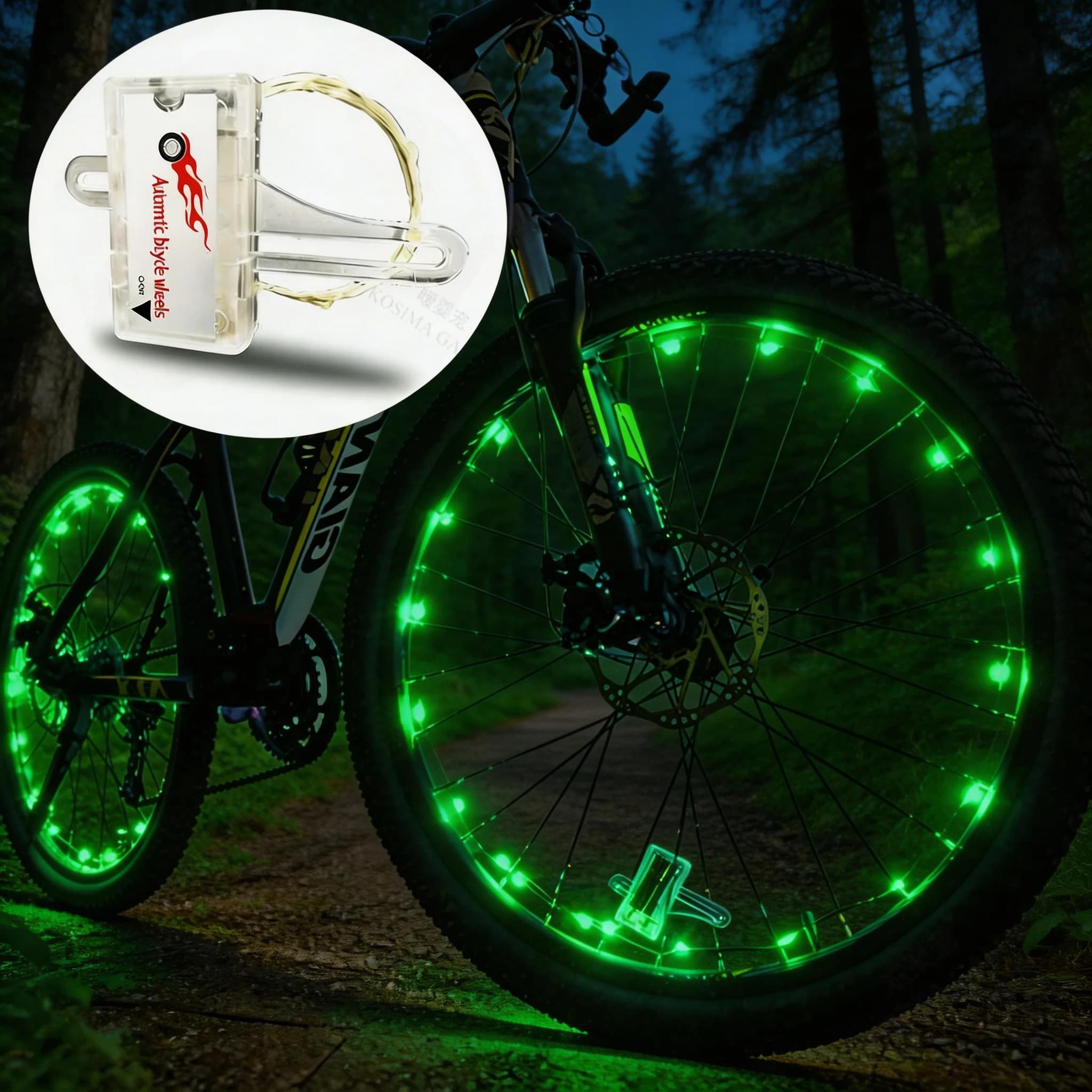Luci LED Universali per Ruote di Bicicletta, Decorazione per Telaio MTB, Illuminazione per Raggi di Bicicletta, Luci per Ruote da Bici da Strada per Guida Notturna