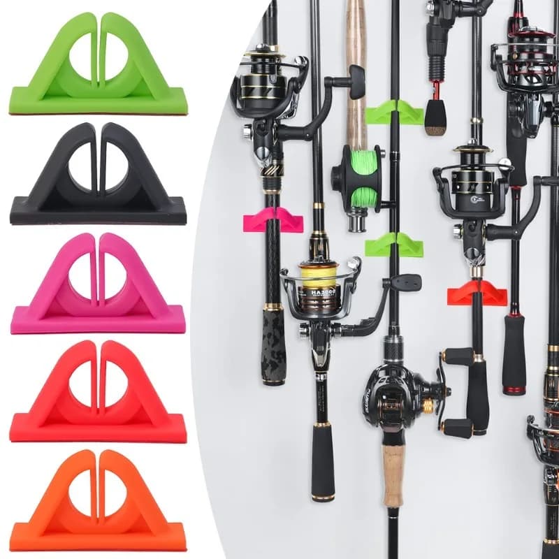 Espositore per canna da pesca Staffa verticale Staffa in plastica Cremagliera di fissaggio Cremagliera per raccolta canna da pesca Accessori per attrezzi da pesca