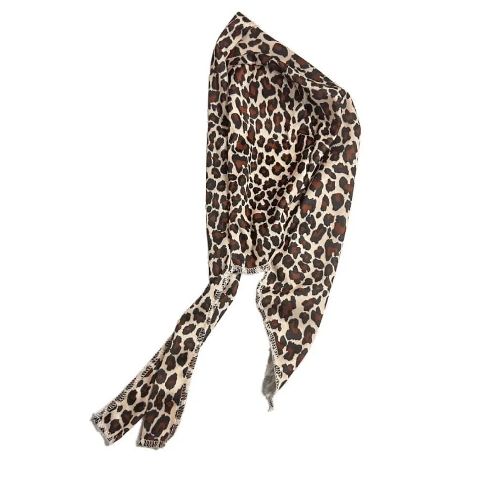 Lightweight Leopard Print Bandana Hat Breathable Adjustable Sports Headscarf Elastic UV Protection Chemo Cap Sports