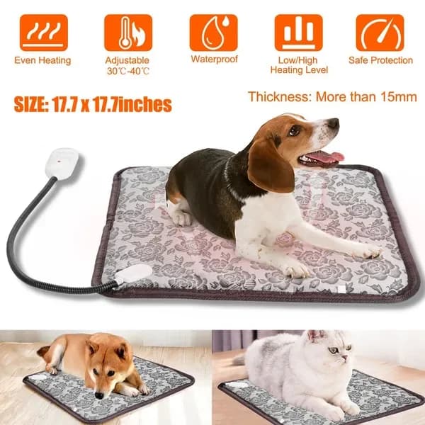 Tappetino riscaldante per animali domestici Tappetino riscaldante elettrico per cani e gatti Coperta riscaldante regolabile impermeabile