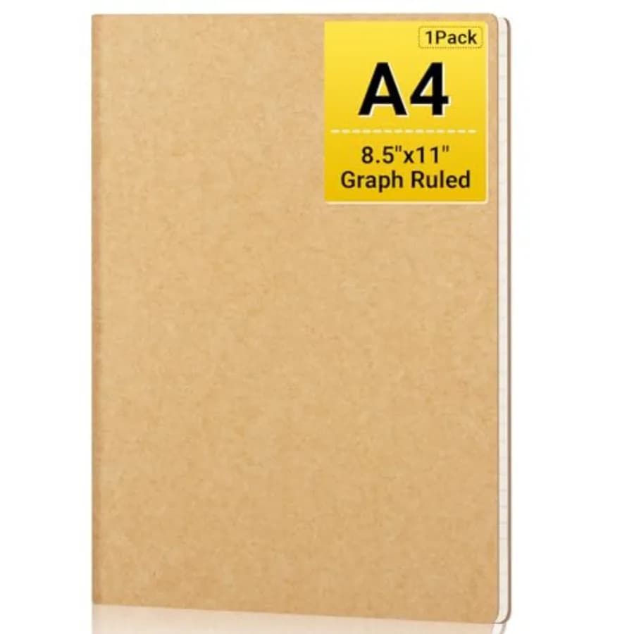 Large Notebook, A4 8.5" x"40 Sheets/ 80 Pages, 100gsm Thick Paper Kraft Sketchbook Composition Diary Subject Notebooks Planner