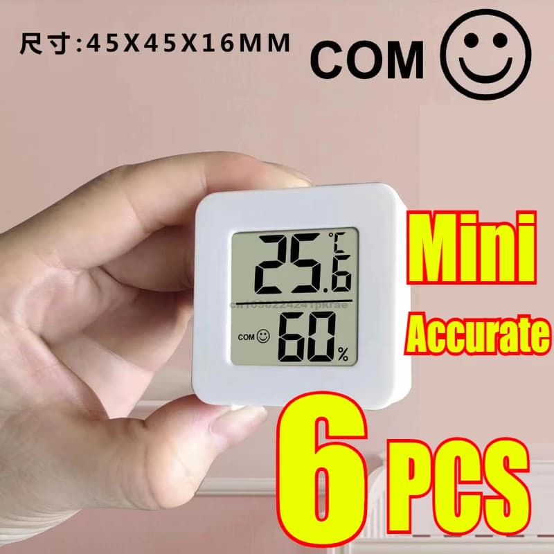 6PCS Mini termometro digitale igrometro temperatura interna LCD monitor elettronico igrometro camera esterna bambino