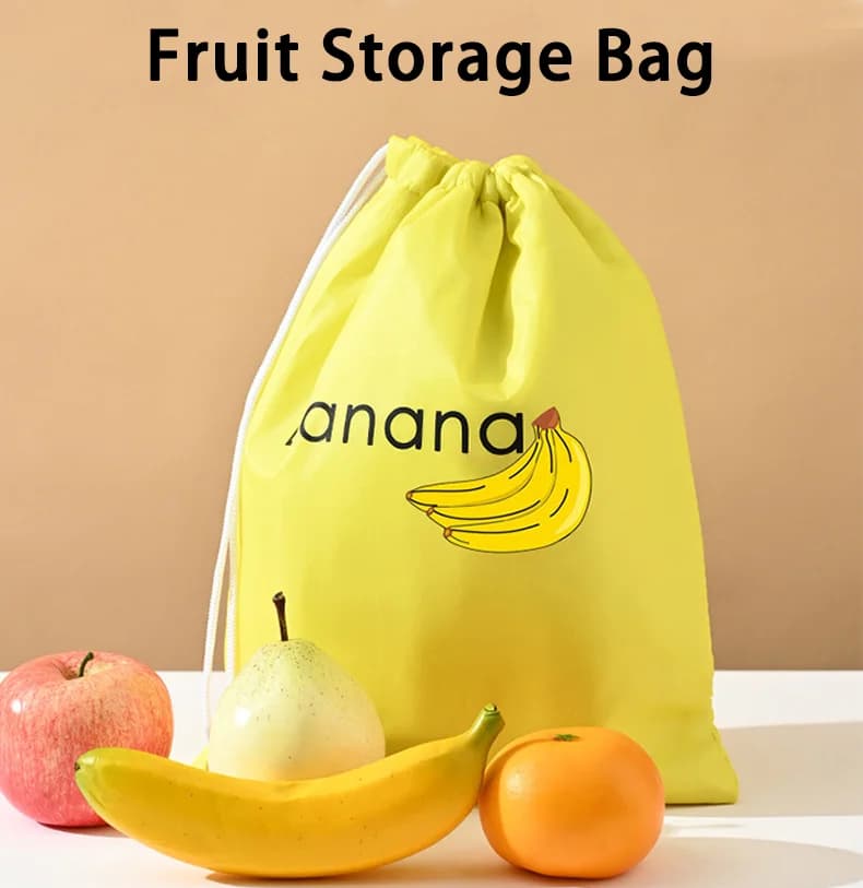 1/2/3/5 pezzi durevoli borse portaoggetti per banane gialle isolate frutta verdura borsa per conservare la banana con coulisse tascabile.