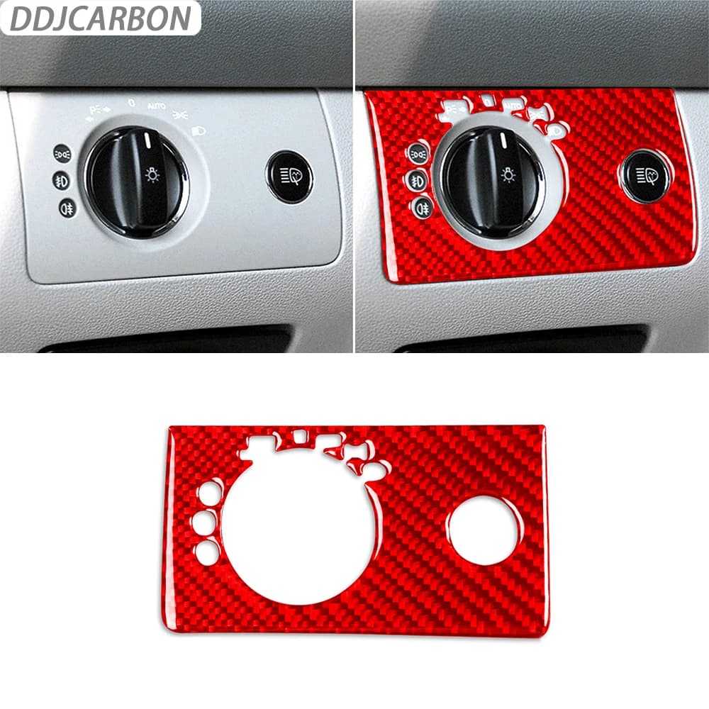 Red Carbon Fiber Headlight Trim Covering Interior Car Accessories Decoration Wall decal For Benz Class M W164 2005- 2011