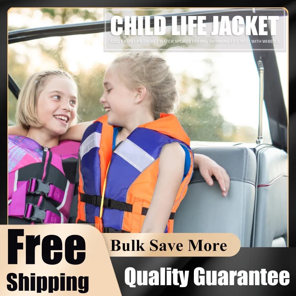 Kids for Life Jacket Vest with Whistle for Fishing Swimming Drifting Water Sports