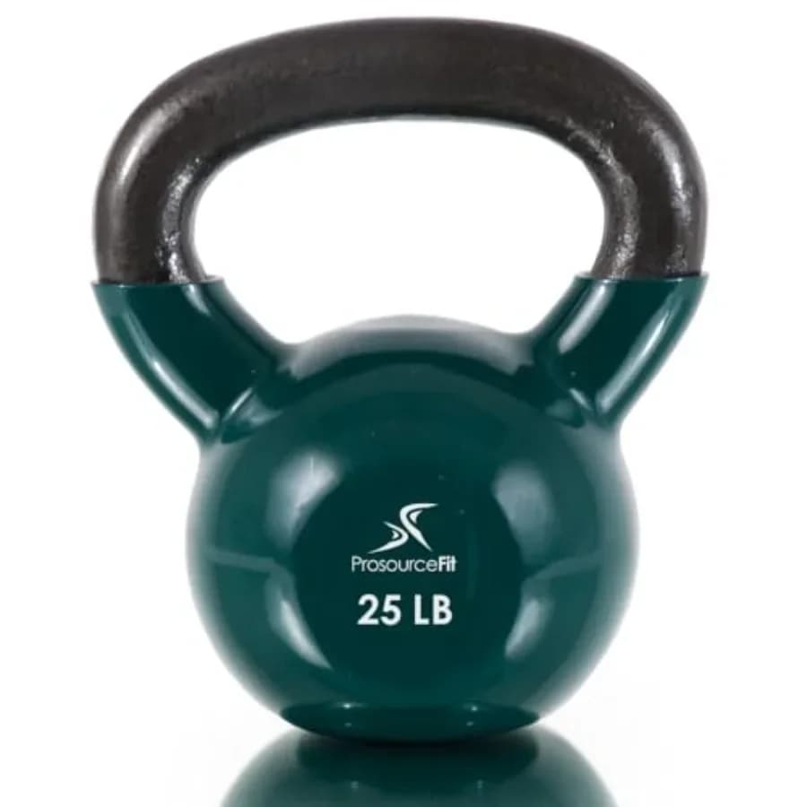 Vinyl Coated Cast Iron Kettlebells for Full Body Fitness Workouts Black, Durable Coating, Ergonomic Handle, Smooth Finish
