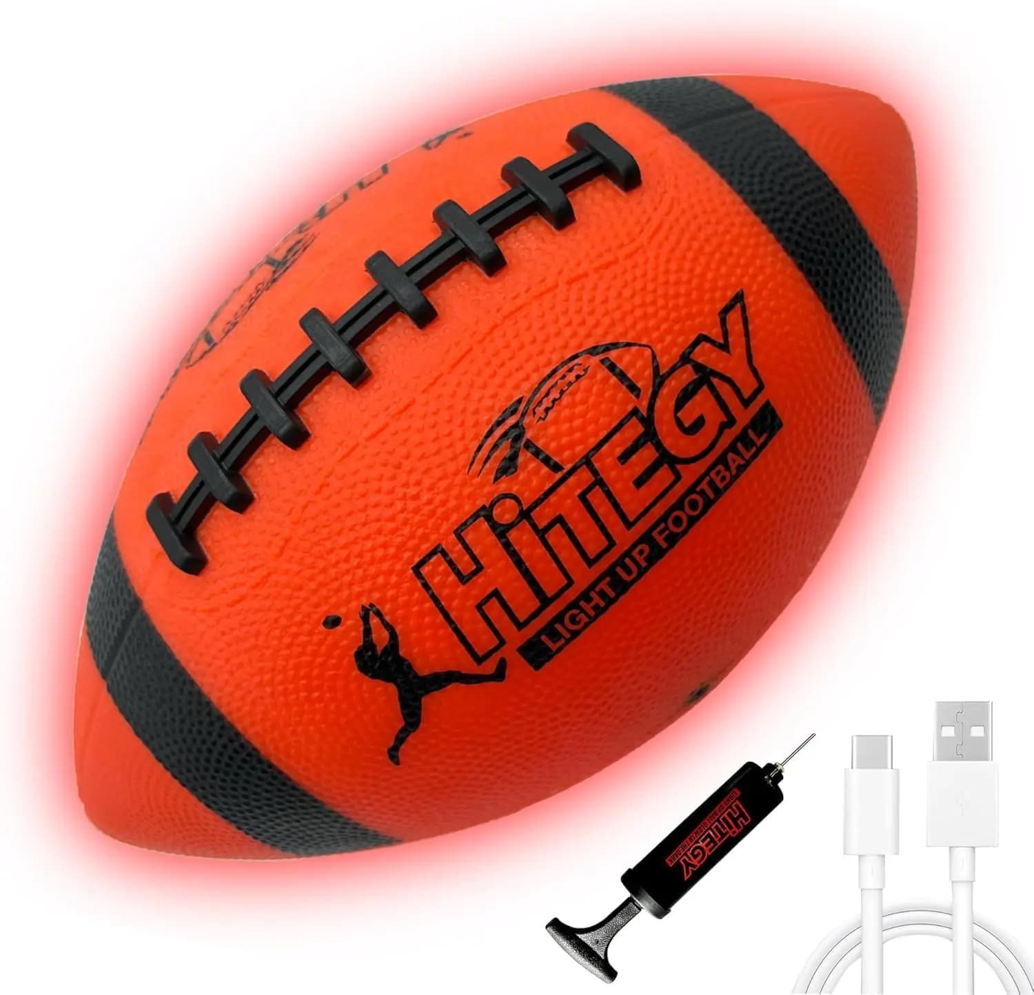 Pallone da Calcio LED Ricaricabile USB-C che si Illumina al Buio con Pompa per Partite Notturne al Chiuso e all'Aperto