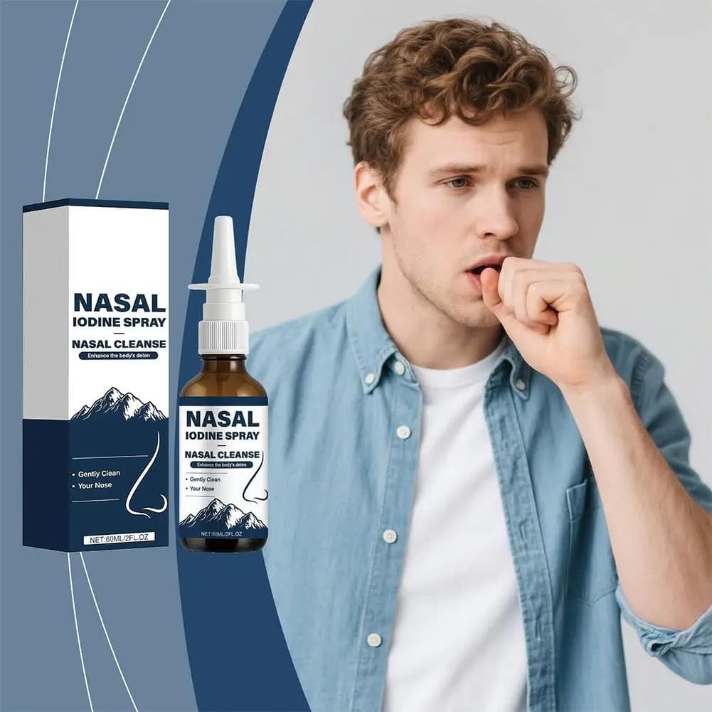 Nasal Spray to iodine 60ml Non-Irritating, Remove Contaminants, Hydrate Mucosa, Cheese Solve, Daily Nasal Hygiene