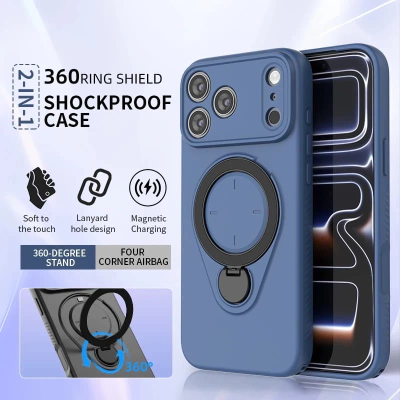 Magnete di Lusso 360 ° Custodia Protettiva Magnetica Girevole con Supporto per iPhone Air 17 16 Pro Max 16 Plus 16Pro 17Pro