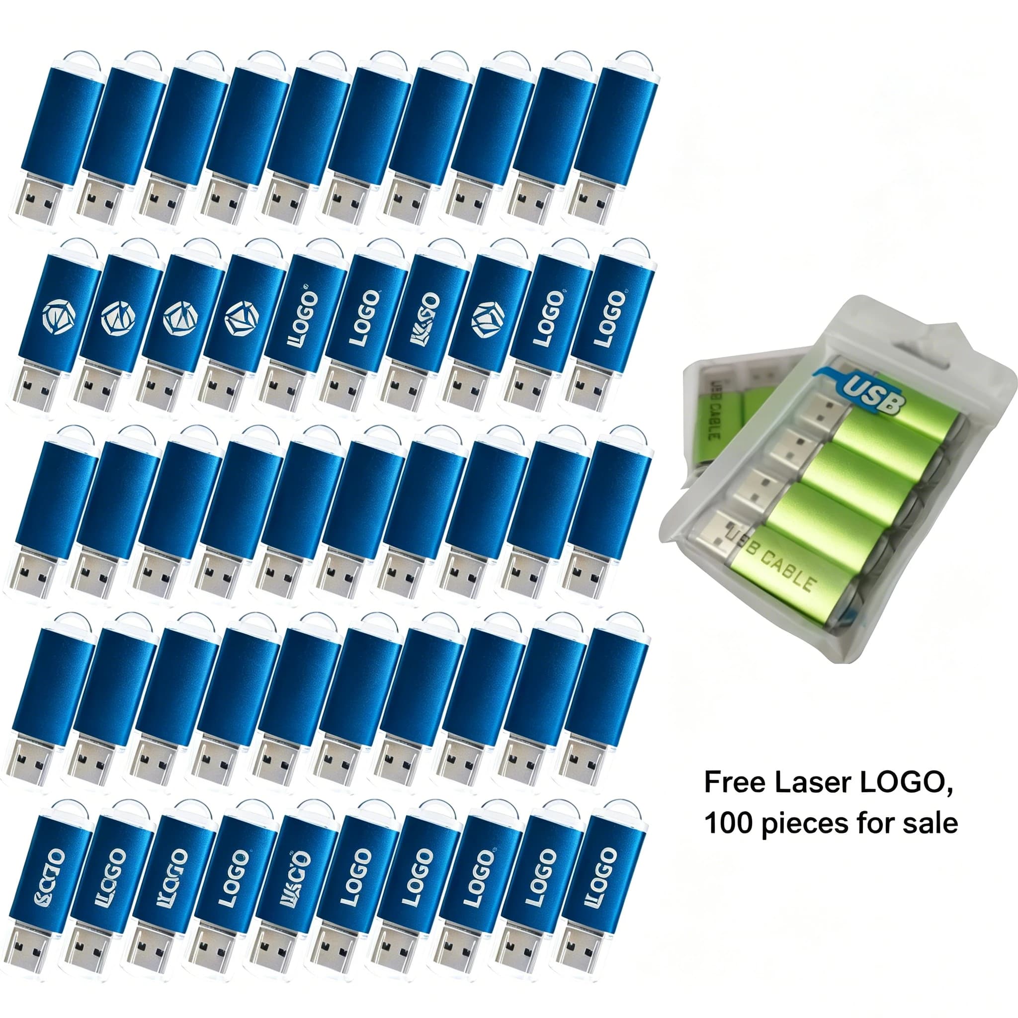 50 PEZZI/LOTTO USB FLASH DRIVE USB 2.0 Personalizzazione gratuita del logo inciso a laser
