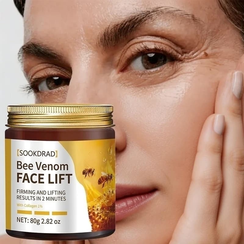 Crema Viso al Veleno d'Api, 1% Collagene, Cura Quotidiana, Viso, Tutti i Tipi di Pelle, 80g, Fresh Vibe