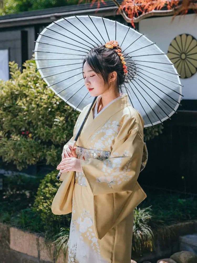 Kimono traditional Japanese woman Sakura Stampe Japanese style Summer Yukata dress cosplay Performance on stage Bathrobe 2026