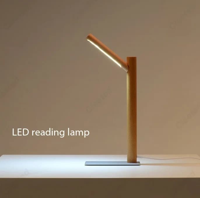 Lampada da scrivania piccola in legno massello a LED semplice e creativa Lampada da scrivania Soggiorno Studio Camera da letto Illuminazione da comodino