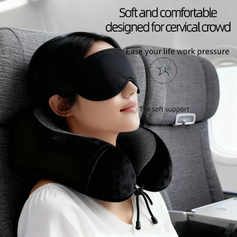 Soft Travel Pillow U Shaped Travel Essentials Memory Foam Neck Pillow for Sleeping Airplane Train Cervical Pillow Healthcare