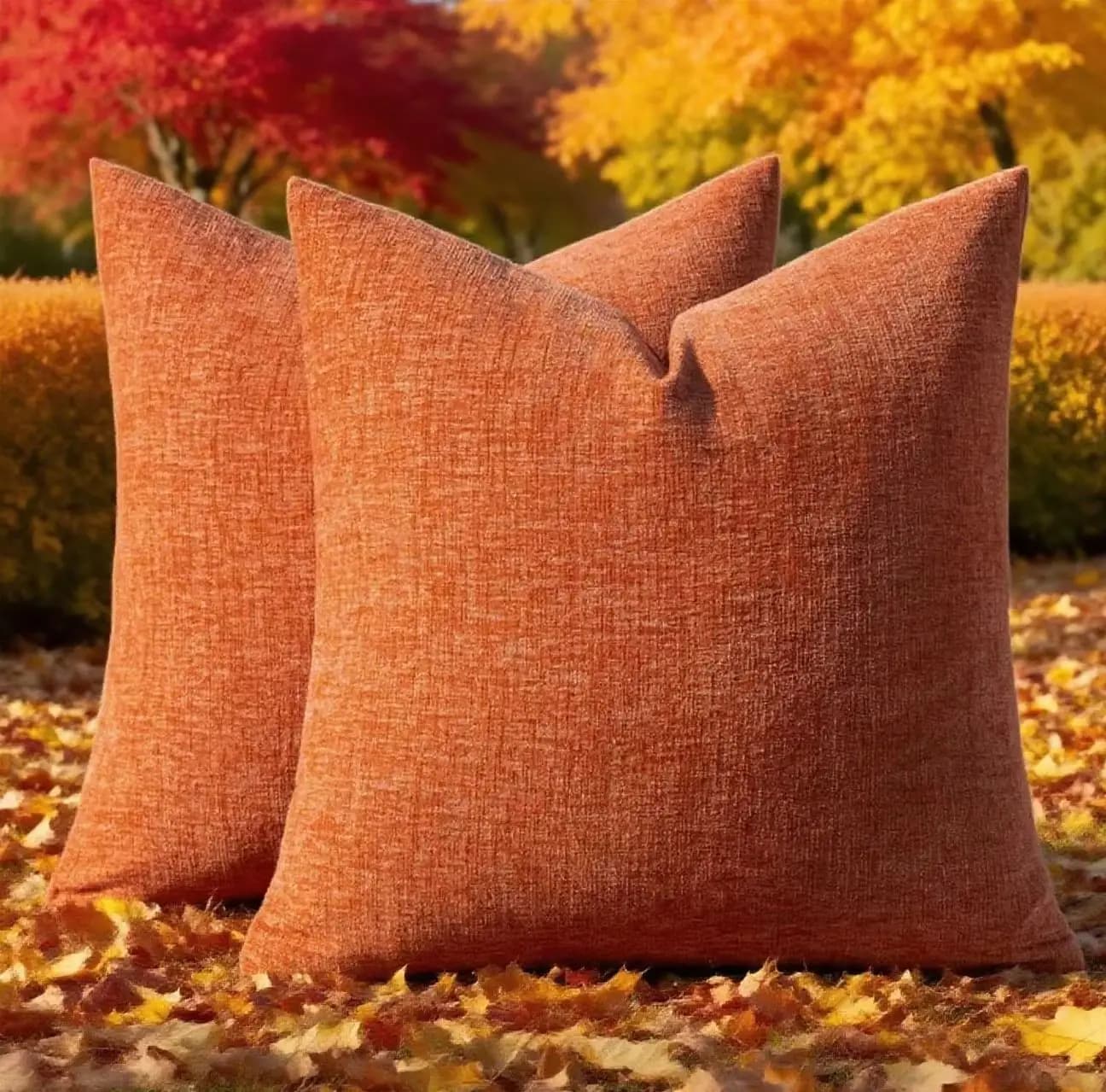 Fodere per cuscini con motivo geometrico arancione Federa in poliestere per divano, camera da letto, soggiorno Cuscini decorativi natalizi 45x45 cm