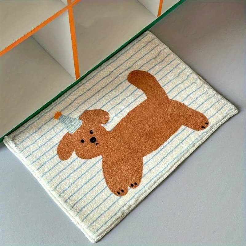VIKAMA Tappetino per cani in stile giapponese con design a righe, tappeto decorativo per la casa, per il soggiorno, l'ingresso, il comodino