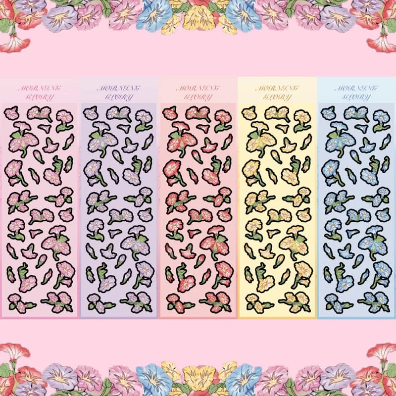 Adesivo Morning Glory Laser Glitter Simpatico cartone animato Adesivi decorativi fai-da-te per conto a mano Diario Planner Notebook Scrapbook